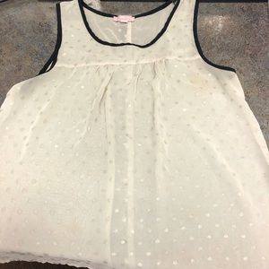 Cream with gold polka dot blouse/tank
